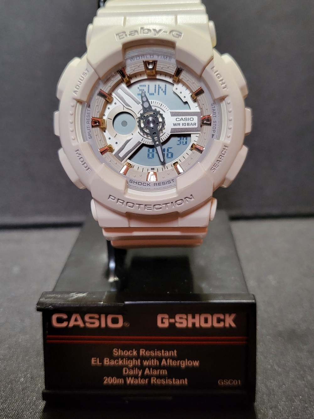 BABY G BA-110 Cream Color Digital-Analog Shock Resistant Watch